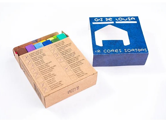 Tiza de Pizarra 12 unidades – colores surtidas - material Waldorf en A Casa de Maria Vigo