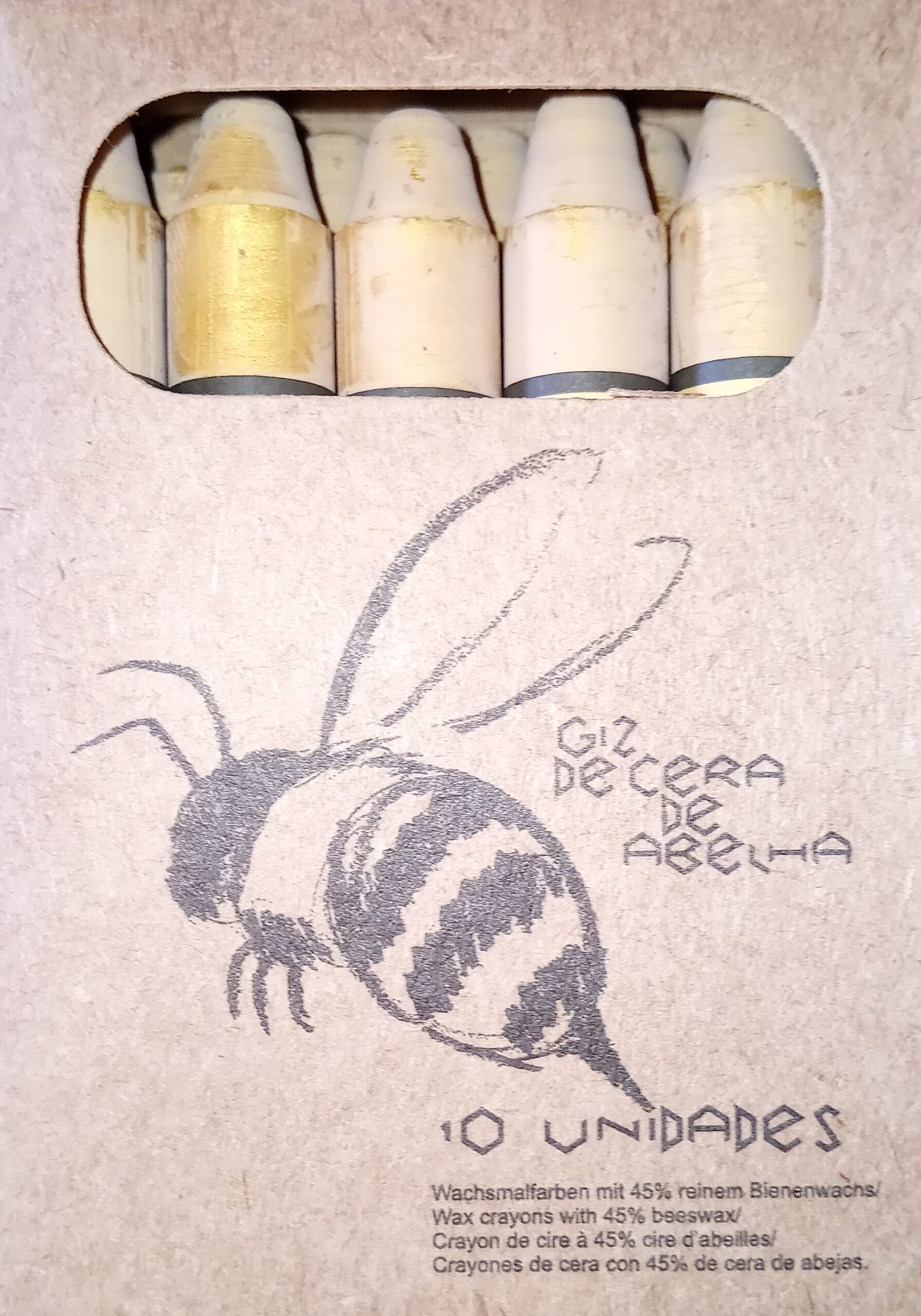 Caja de 10 bastones de cera de abeja Apiscor color oro