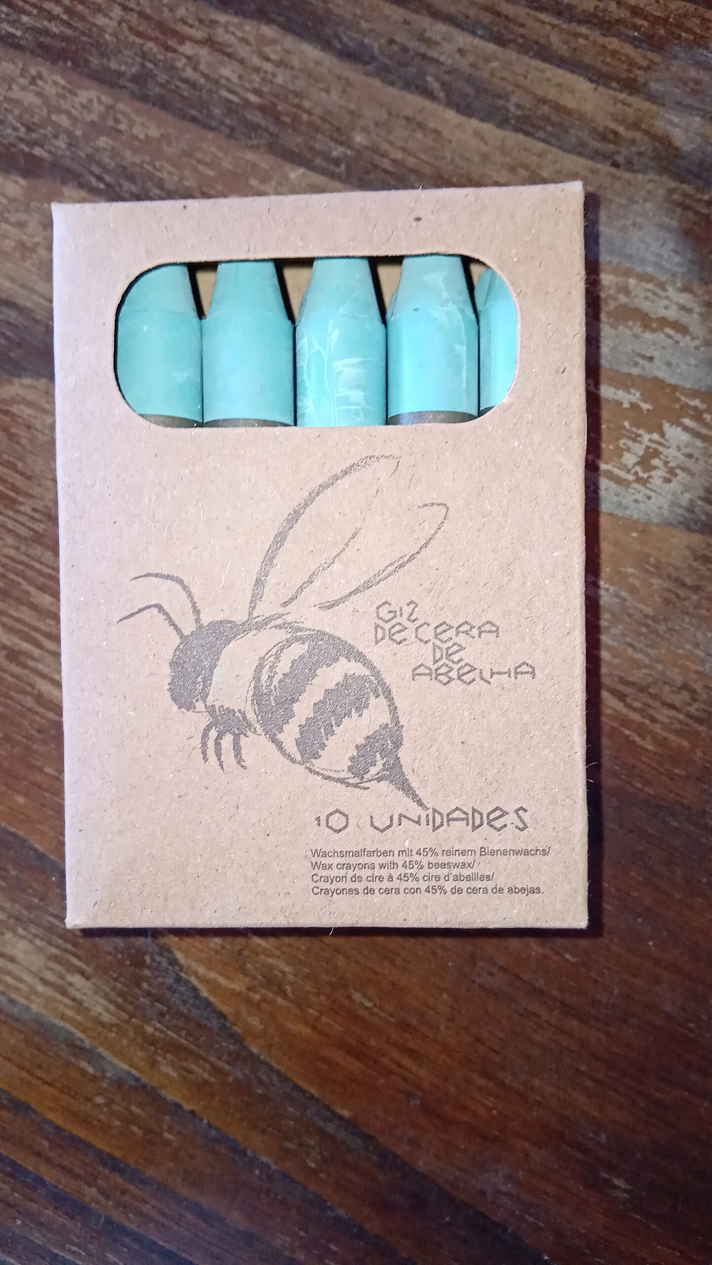 Caja de 10 bastones de cera de abeja Apiscor color verde agua